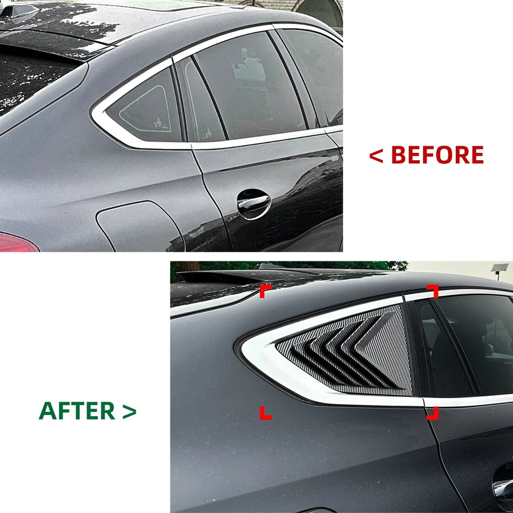 Pair Gloss Black Rear Window Quarter Glass Louver Cover for BMW X6 (2019–2025)