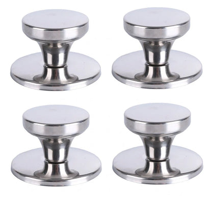 Set of 4 Stainless Steel Pot Lid Knobs with Screws