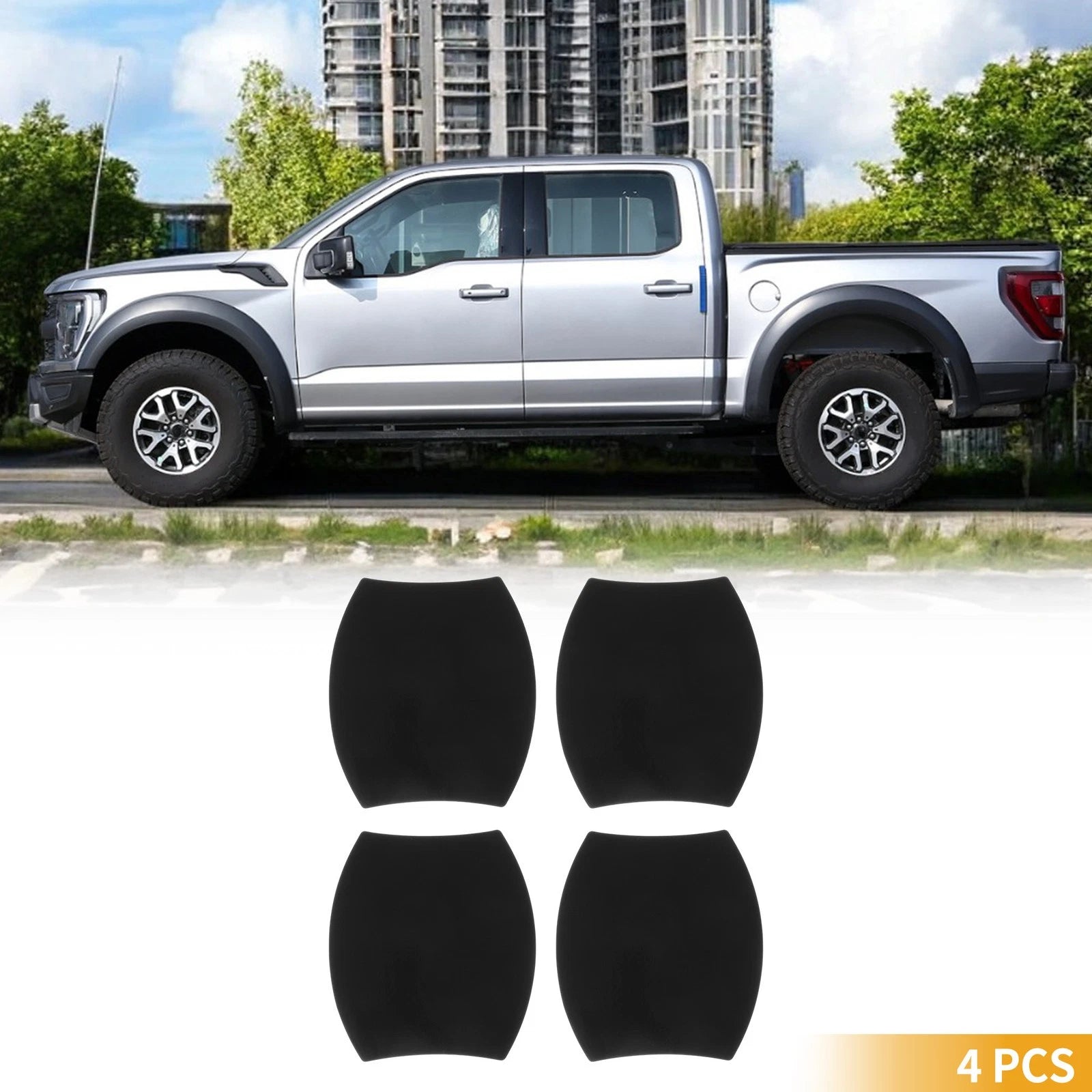 Universal Magnetic Car Door Cup Protector Sticker - 79x89mm - Black