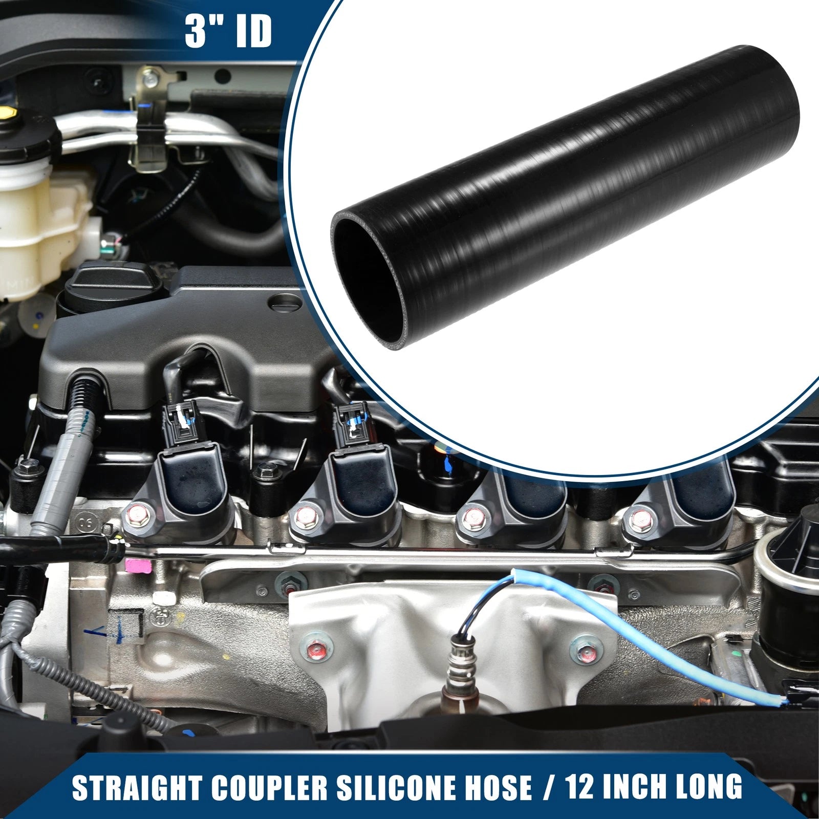 Silicone Intercooler Hose Coupler 3" ID for Universal Applications