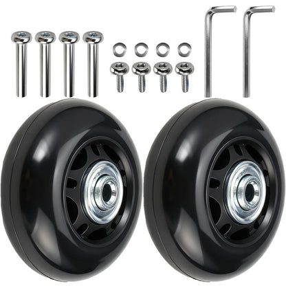 2 Piece Rubber Trolley Wheel Replacement 64mm x 24mm