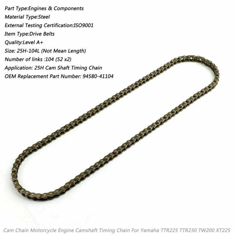 Timing Cam Chain 25H-104L for Yamaha TTR225 TTR230 TW200 XT225 (2000–2023)