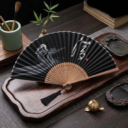 Retro Chinese Folding Fan for Handheld Cooling (22x5x5cm)