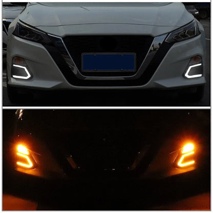 2X LED Daytime Running Lights DRL Amber White for Nissan Altima (2019–2020)