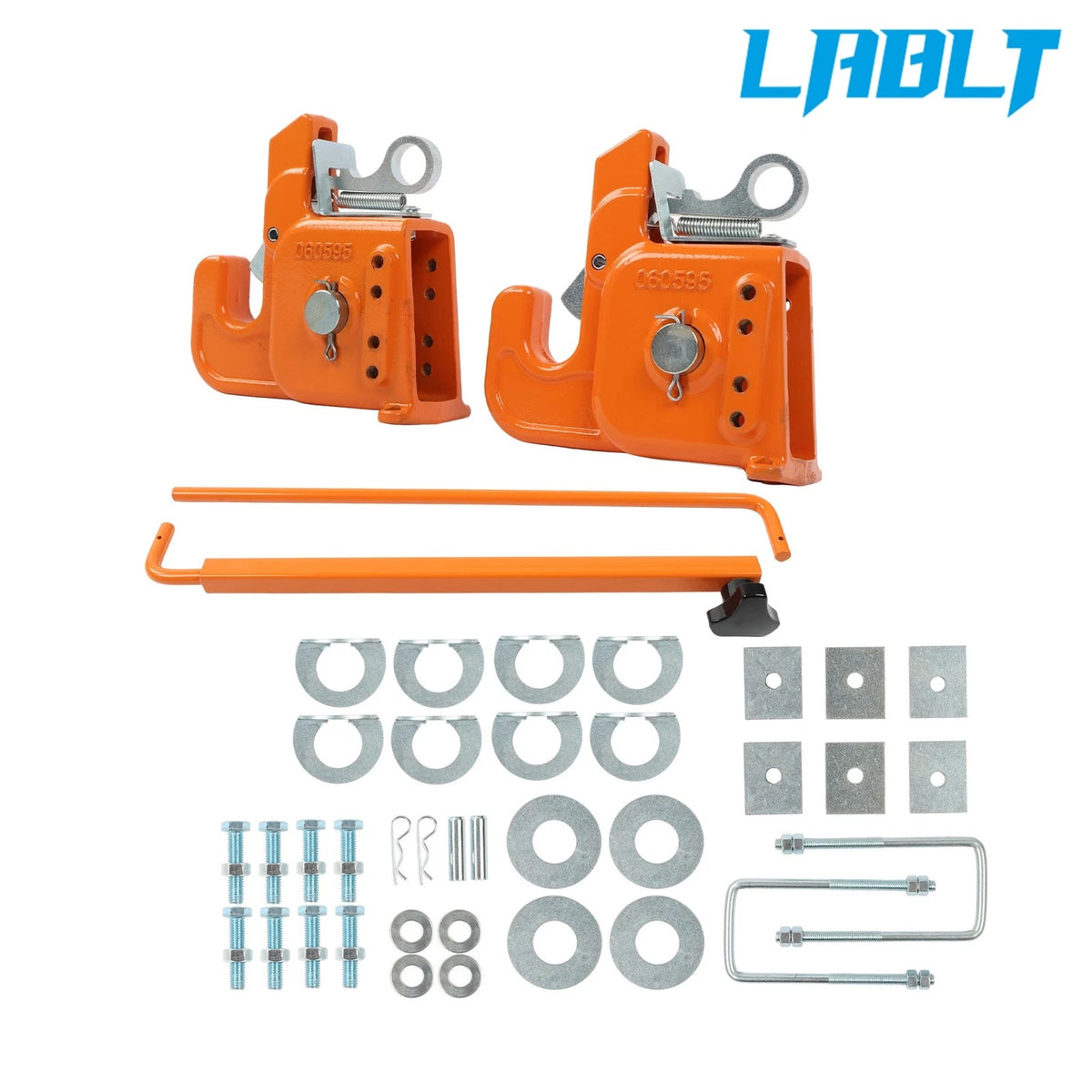 Quick Hitch for Cat 2 Tractor (Heavy Duty, Stabilizer Bar, Orange)