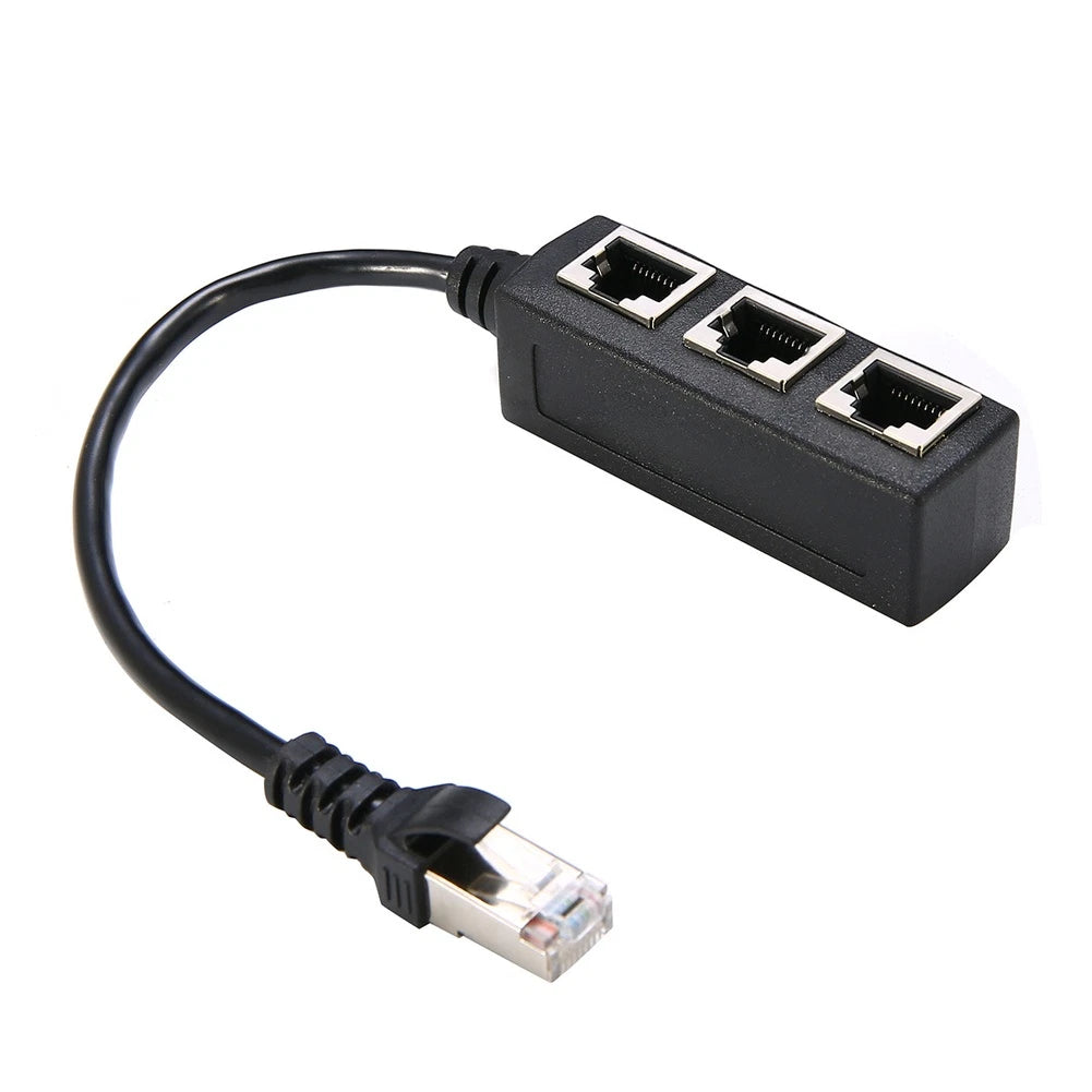 RJ45 Cable Splitter Adapter for Ethernet Line (Extends to 3 Devices)