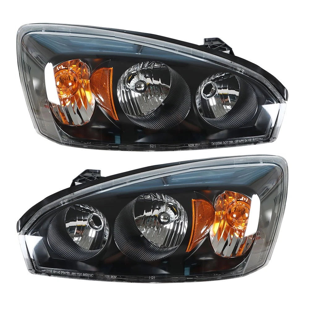 Headlight Housing Replacement Pair for Chevy Malibu (2004–2008) Black