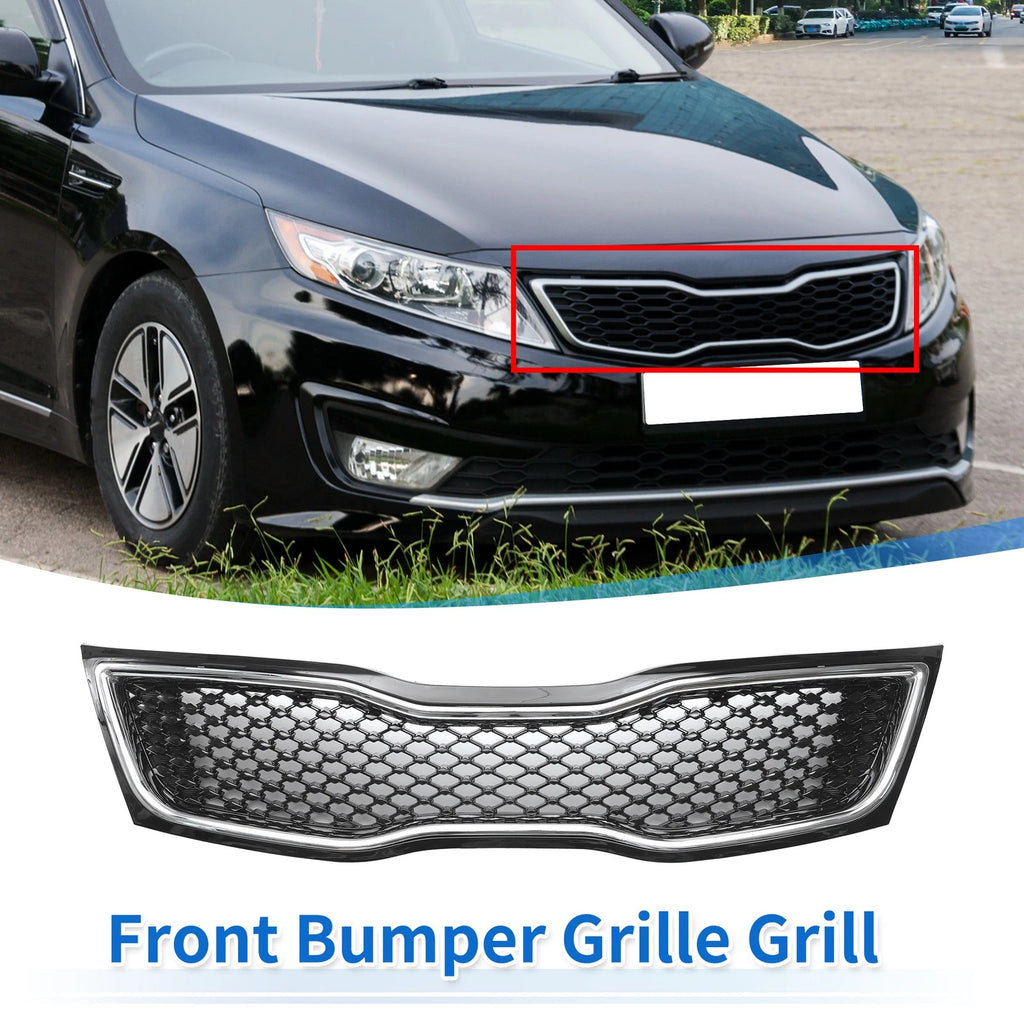Front Upper Bumper Grille for Kia Optima (2014–2015) Black Chrome