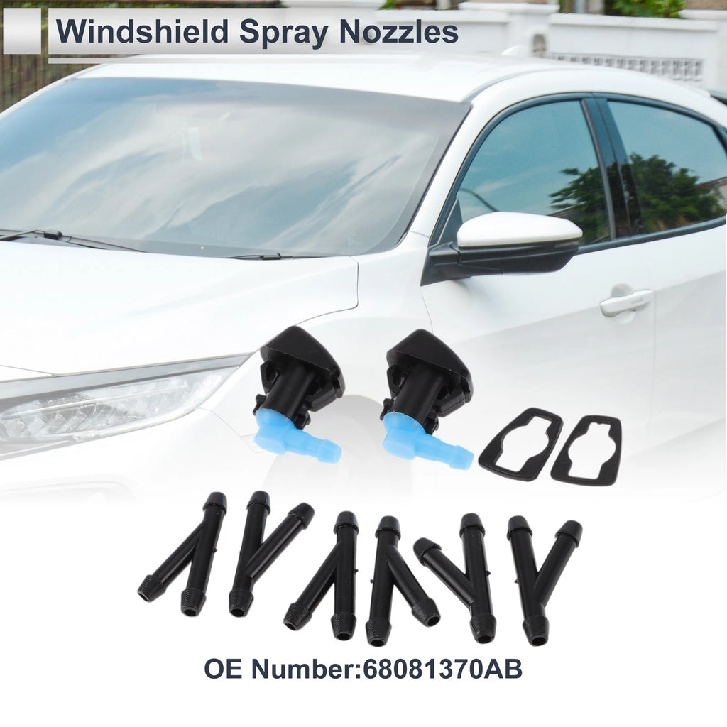 Windshield Washer Nozzle Set with Hose Connector for Dodge Ram (2002–2010)