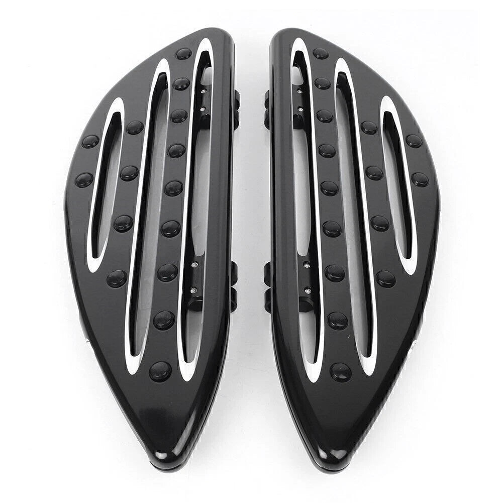 Billet Black Front Driver Stretched Floorboard for Harley Touring (1986–2016)