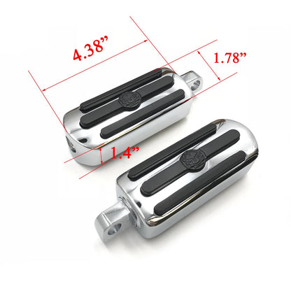 Chrome Gear Skull Footpeg Footrest for Harley V Rod Muscle Tri Glide (1984–2018)