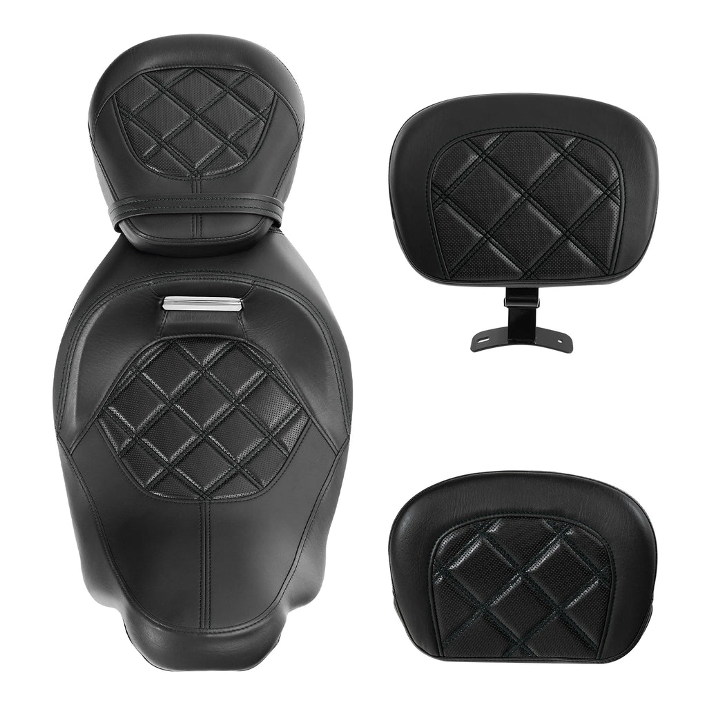 Driver Passenger Seat Backrests Pad for Harley Touring Electra Glide (2009–2023)