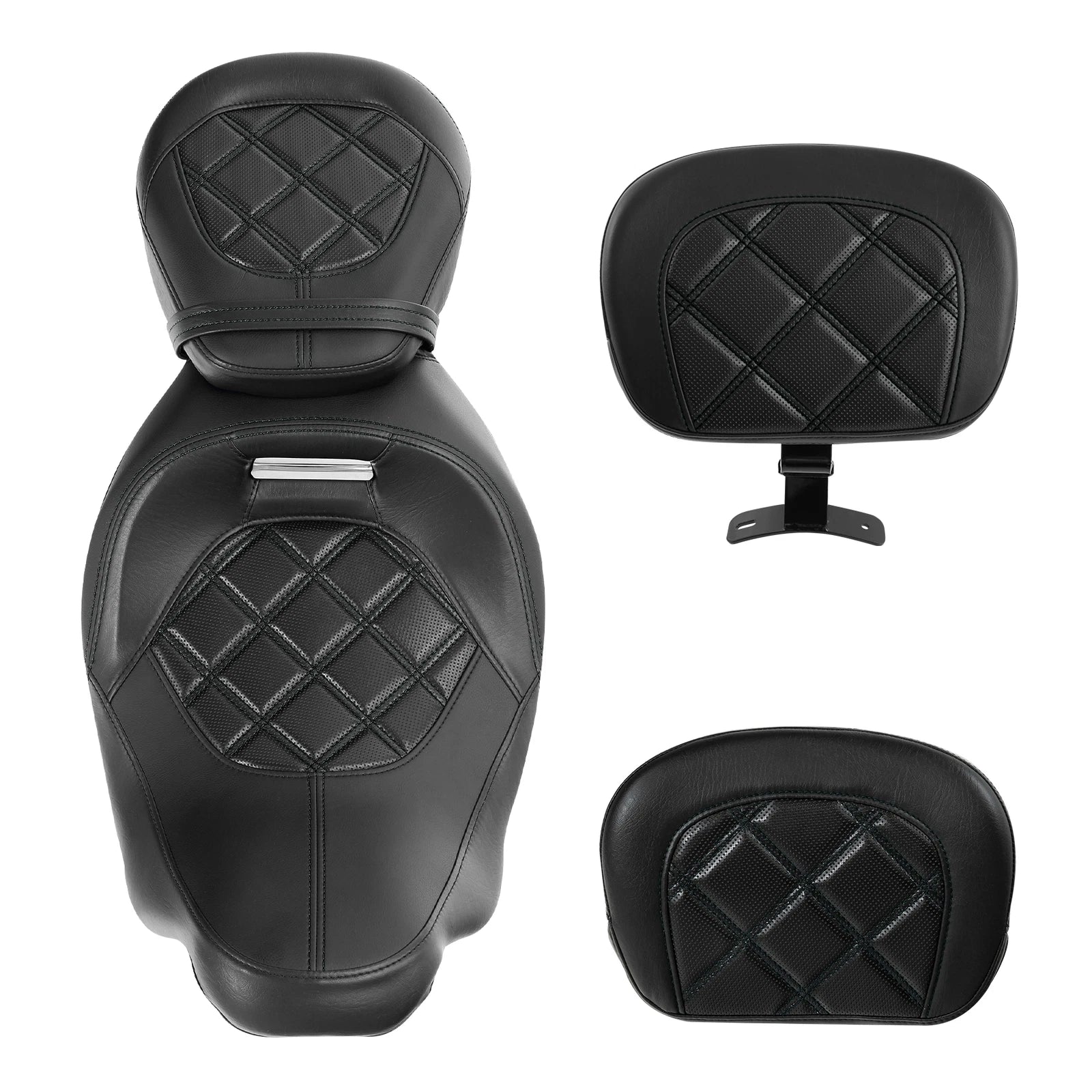 Driver Passenger Seat Backrests Pad for Harley Touring Electra Glide (2009–2023)