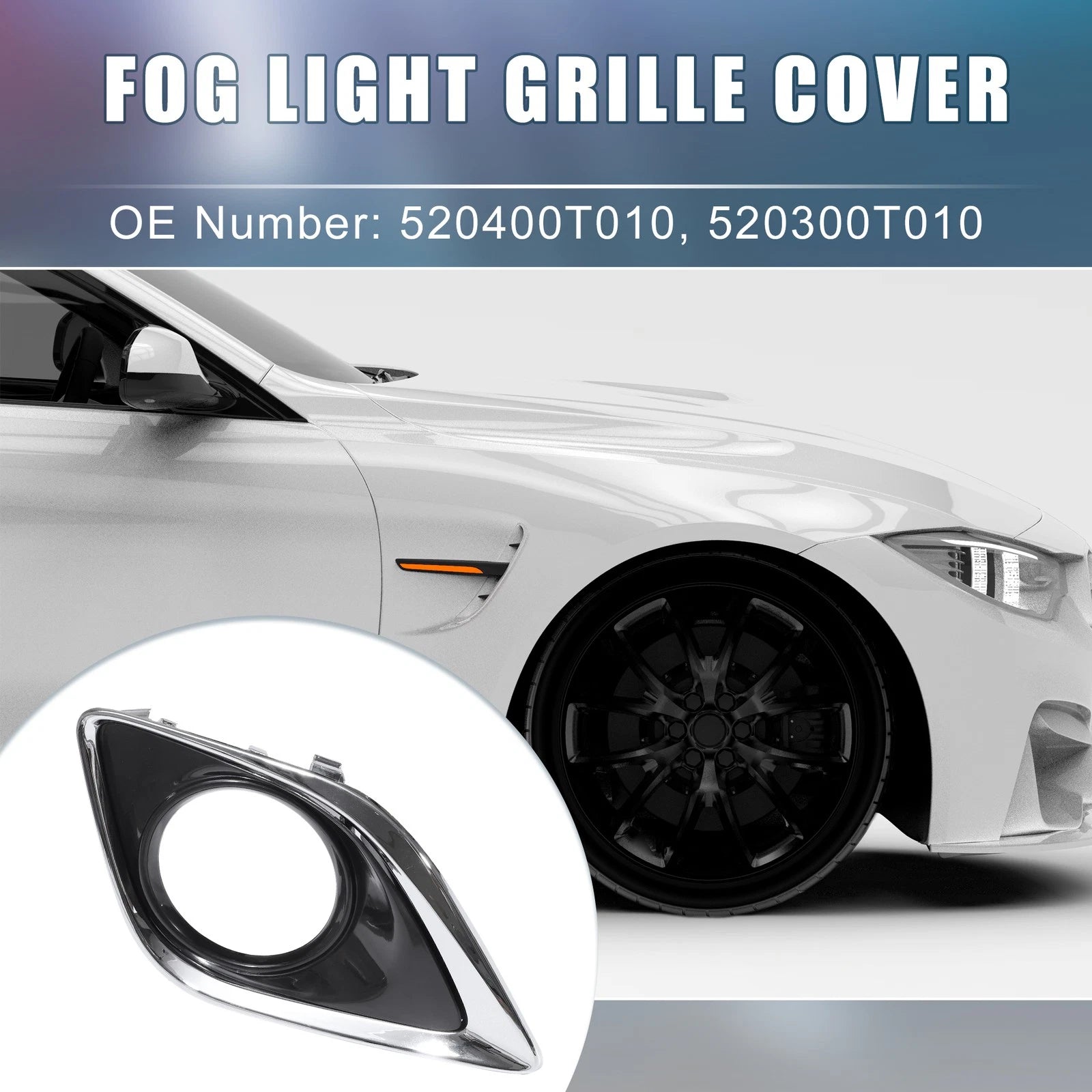 Fog Light Grille Cover Pair Left Right for Toyota Venza (2010–2017)