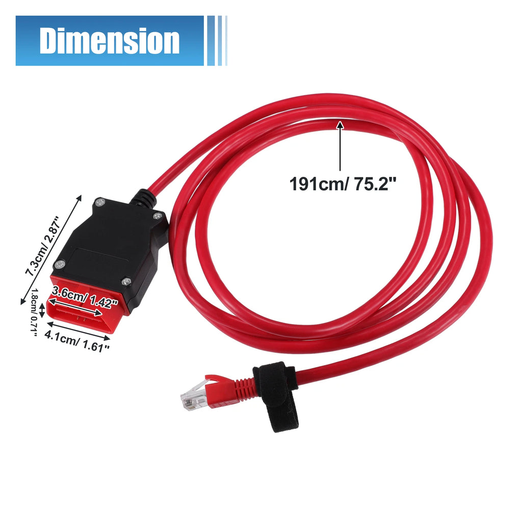 OBD Cable Adapter for Volvo Vehicles (2016) - Black Red Plastic