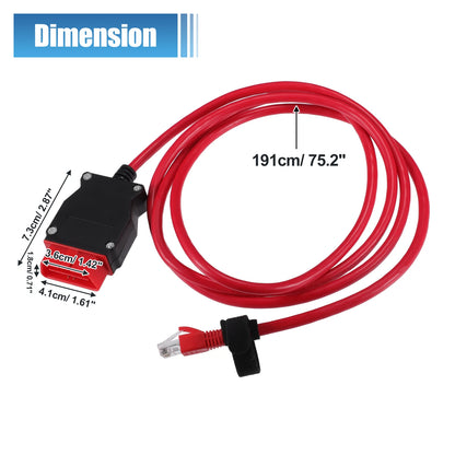 OBD Cable Adapter for Volvo Vehicles (2016) - Black Red Plastic