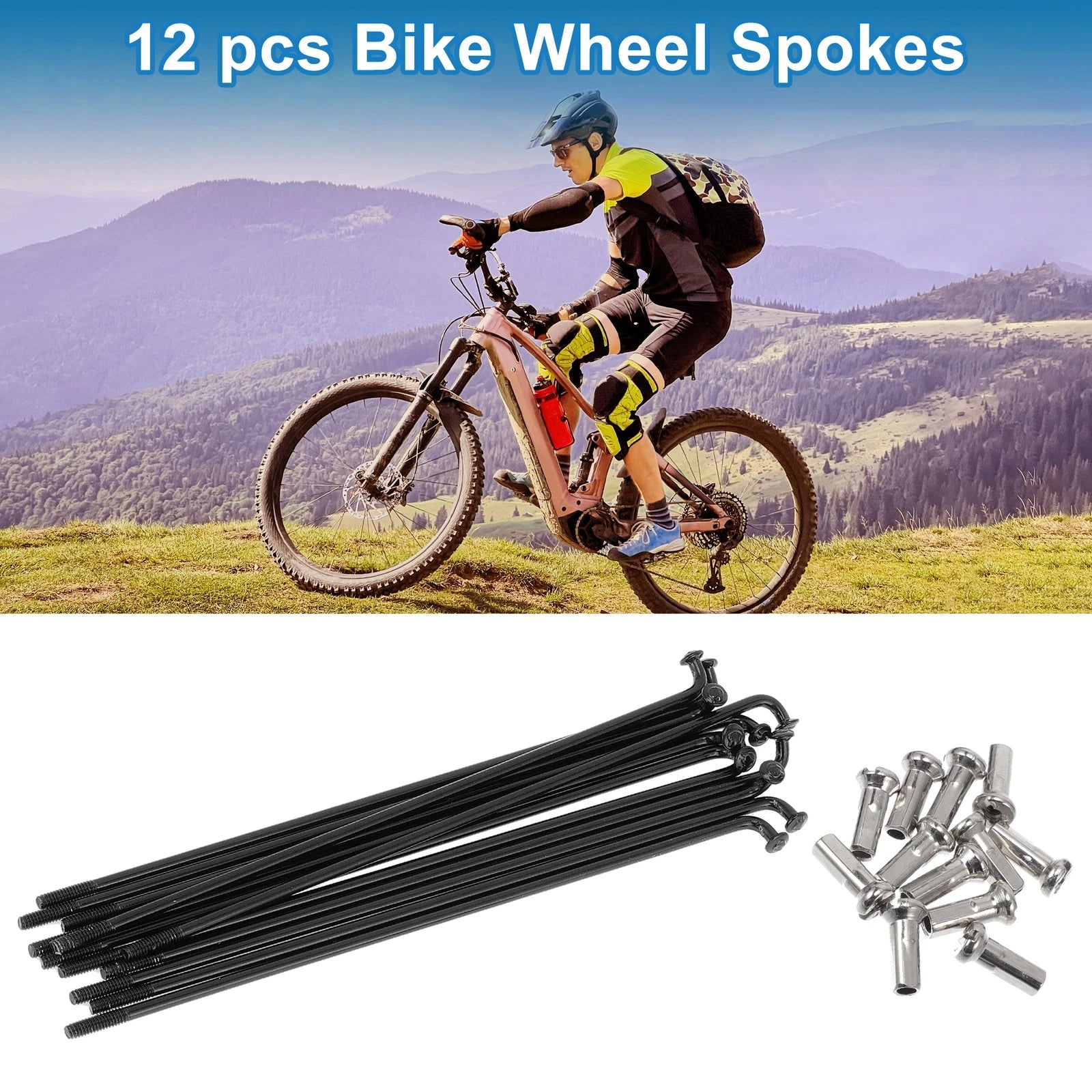 Bicycle Spokes Nipple Set 14G 112mm Stainless Steel for Universal (Universal)