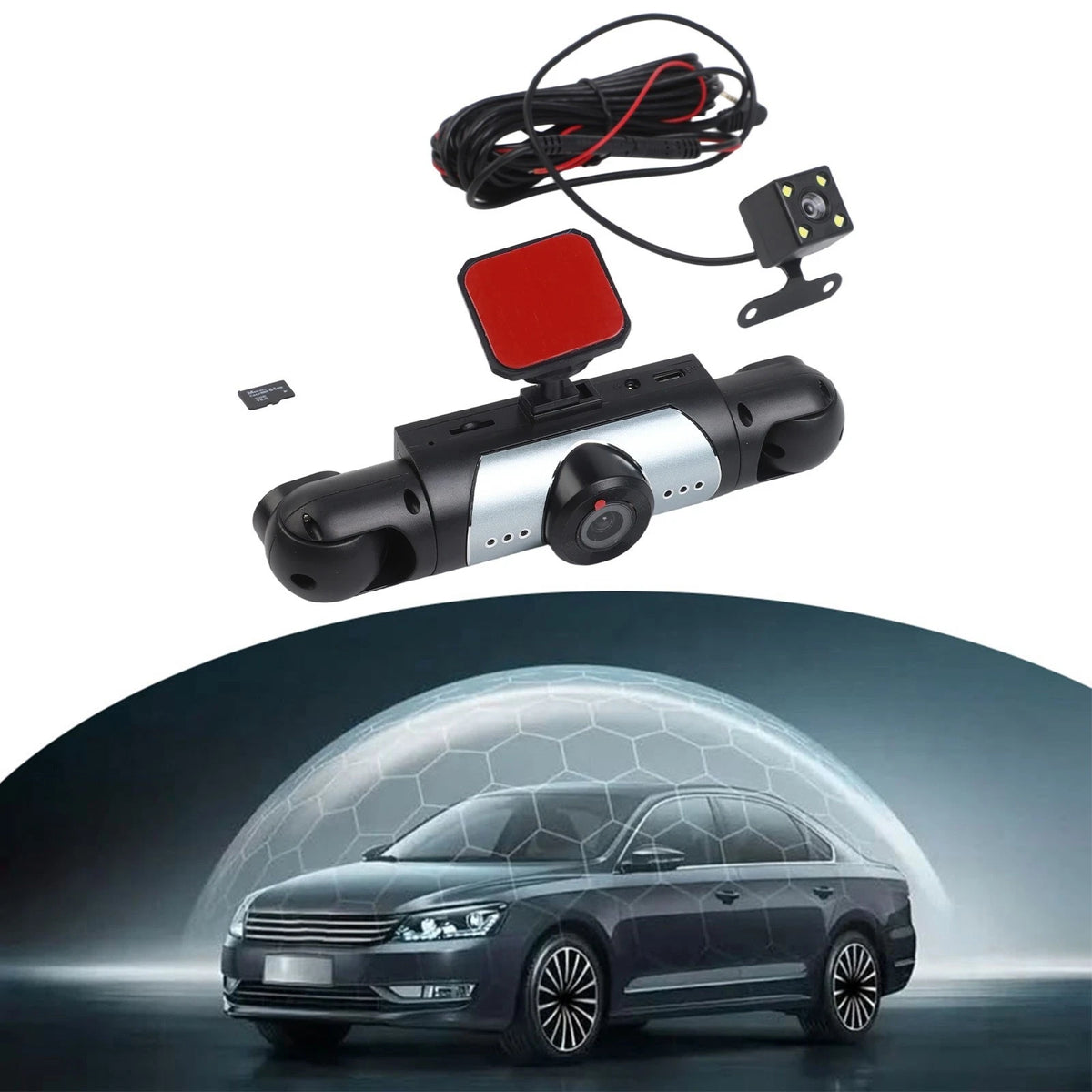 Full View 360 Degree 4 Channel Dash Cam with 4K and For Night For Vision