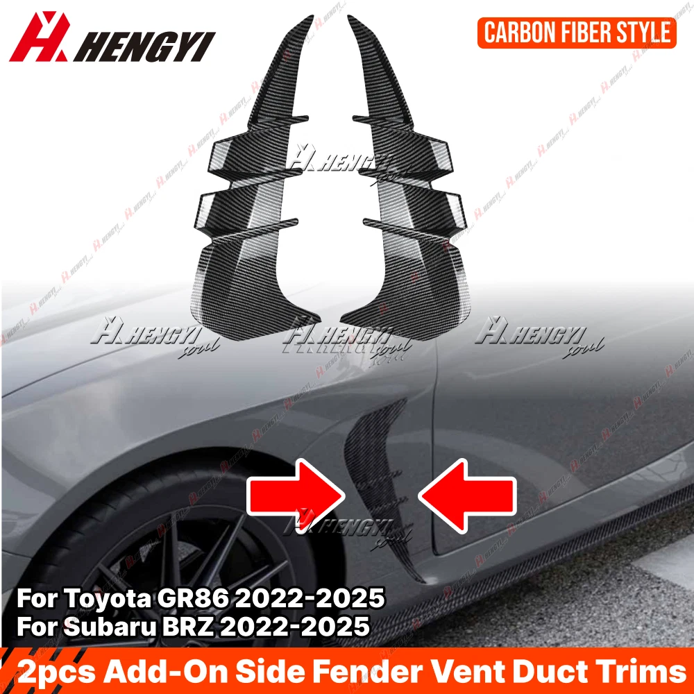 2X Carbon Look Front Side Fender Vent Trim for Toyota GR86 Subaru BRZ (2022–2025)