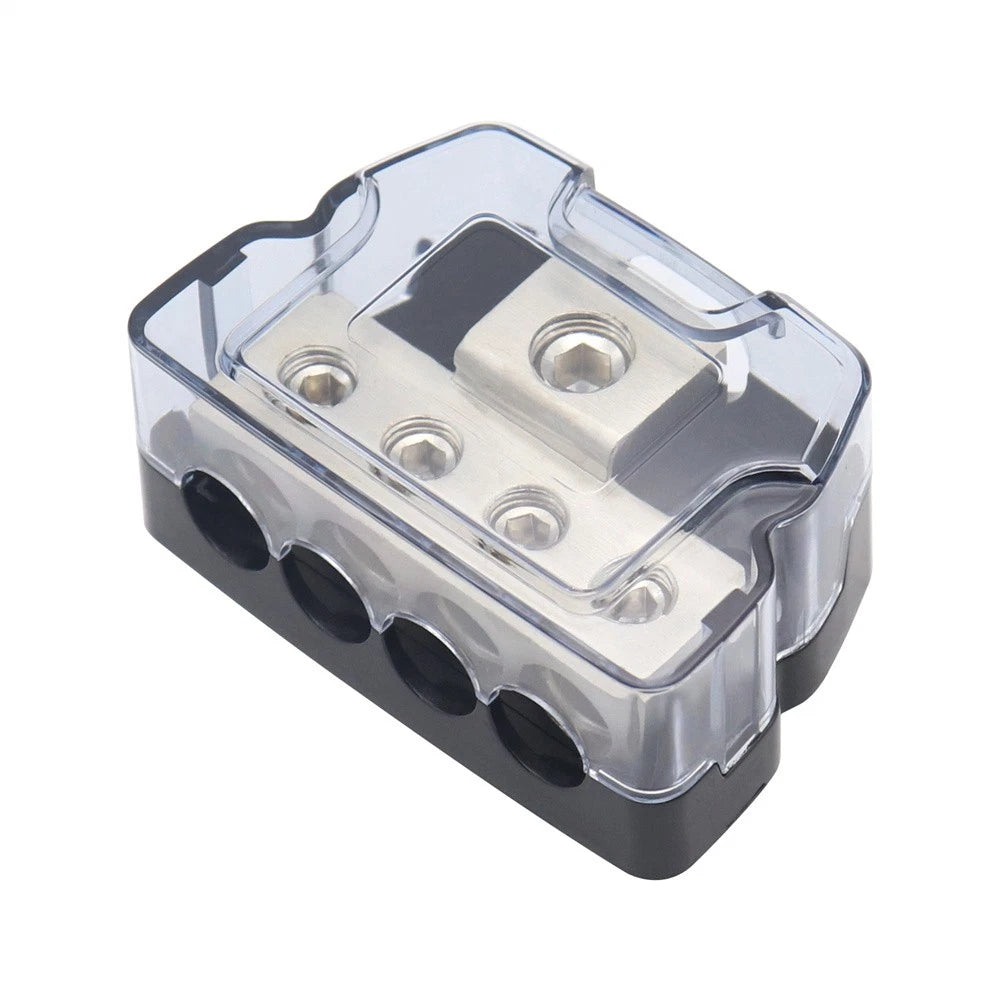Four 4 Gauge Outputs Power Ground Amp Distribution Block One 0 Gauge Input Kit