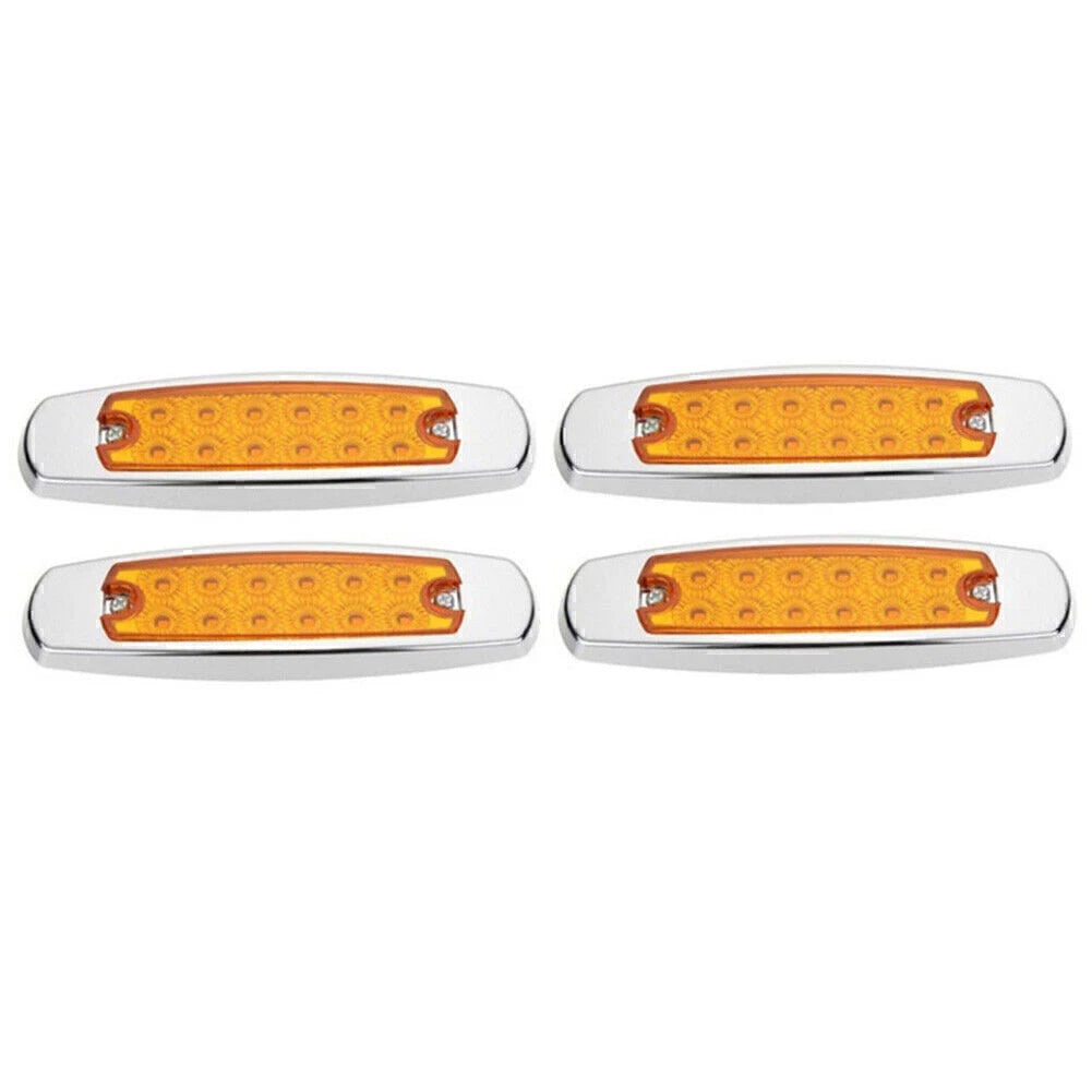 12 LED Side Marker Lamps for Truck Trailer (Amber)