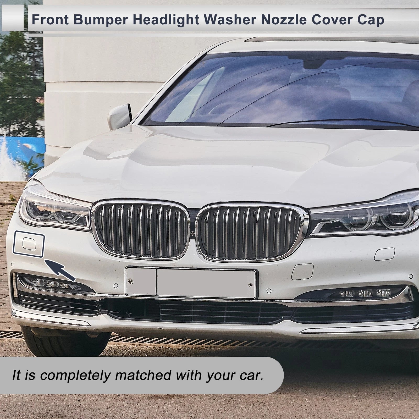 Front Left Headlight Washer Nozzle Cover Cap for BMW 740i (2002–2008)