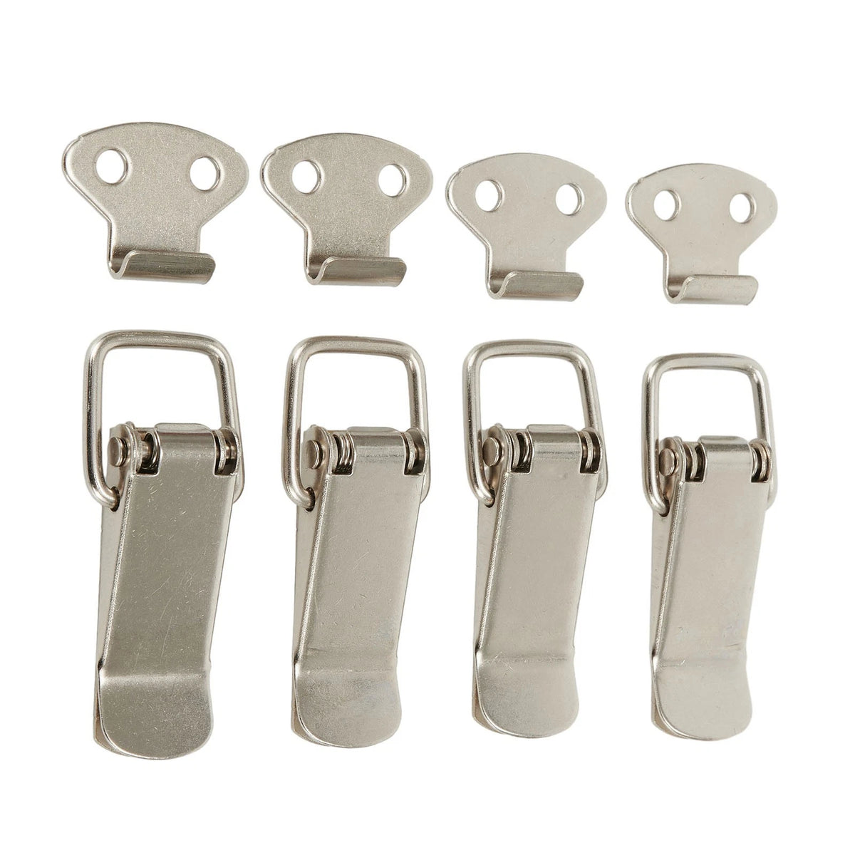 Set of 4 Stainless Steel Locking Toggle Hasps for Cabinet Closure