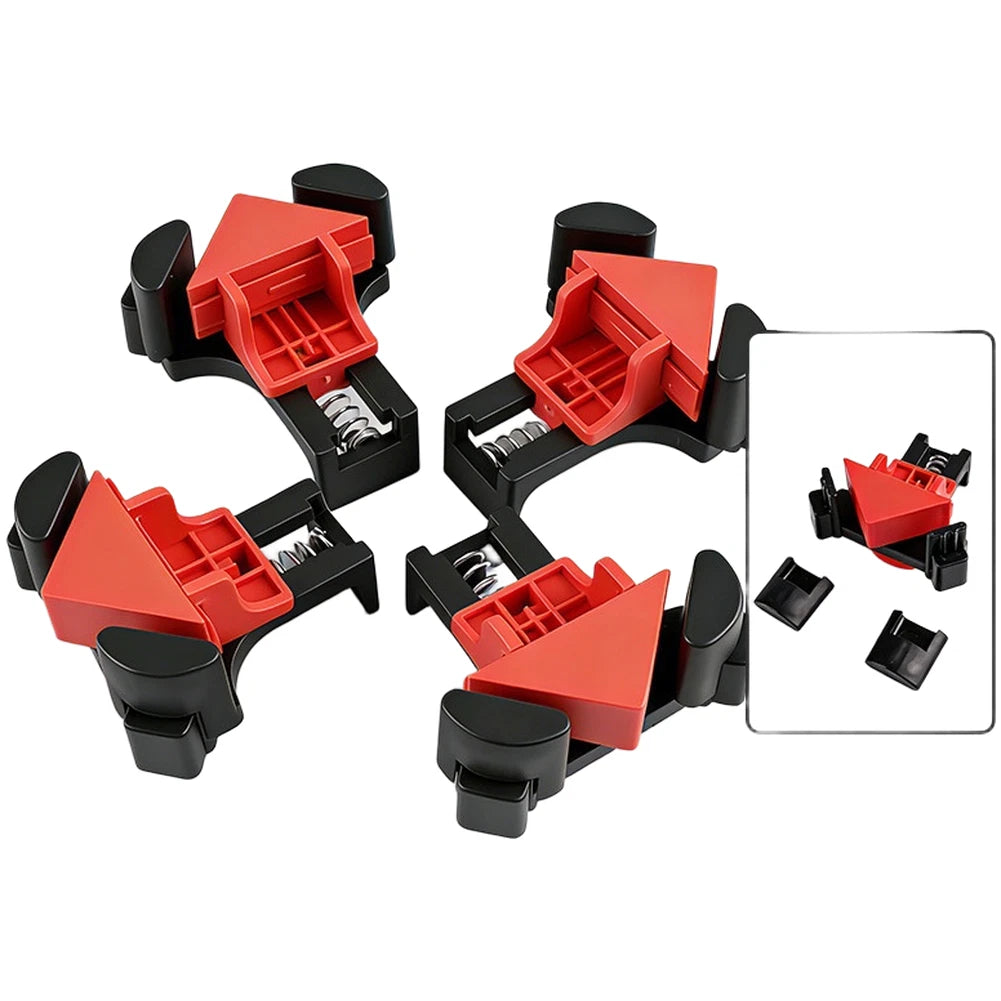 4 Piece Adjustable Right Angle Clamp Set 5-22mm for Wood Frame Projects