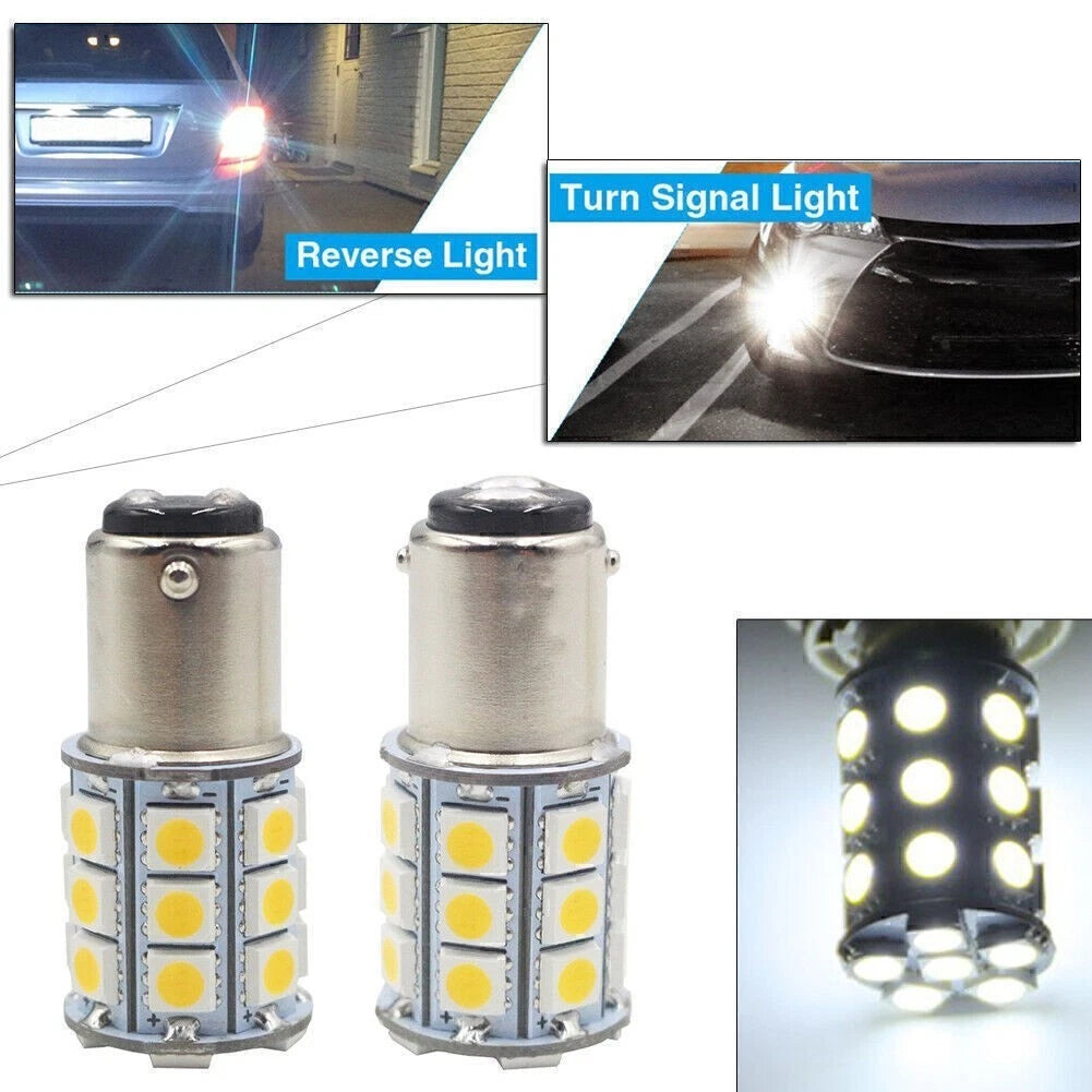 Pair 27-SMD BA15D Cabin Light Bulb for Marine Boat (1004 1076 1142)