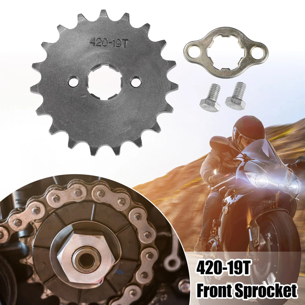 Front Engine Sprocket 20mm 19T Replacement Set for 420 19T Mini Bike (—)