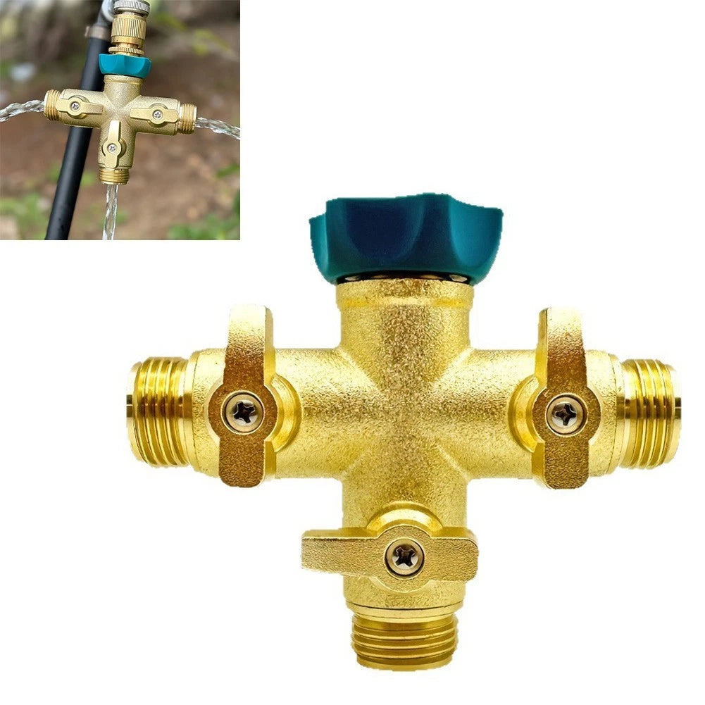 3-Way Brass Hose Connector for Drip Irrigation