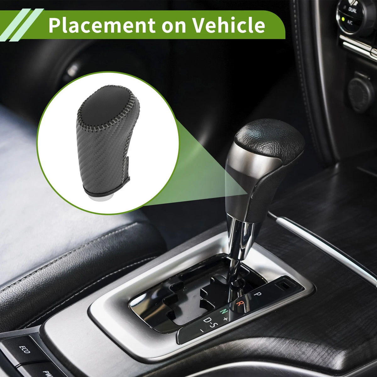 Gear Shift Knob Cover for Chevrolet Malibu Black Carbon Fiber (2012–2016)
