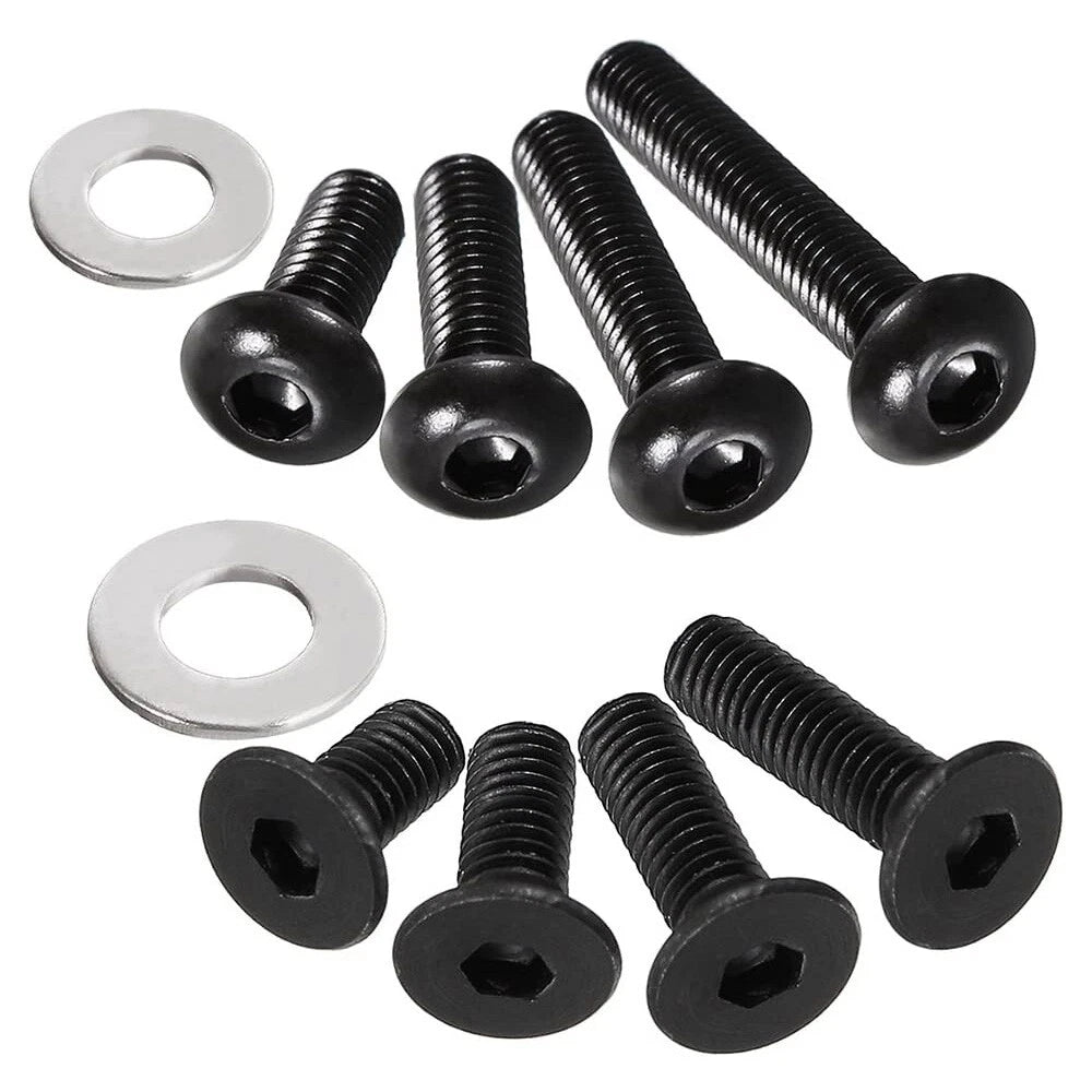 180PCS M3 Black Round Head Socket Screws with Flat Washers for Universal Use
