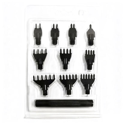 Replaceable Leather Hole Punch Tool Set - 456mm, Tooth Spacing 4-6mm