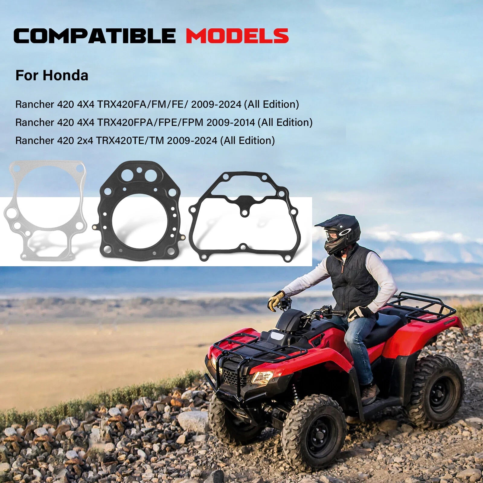 Complete Top End Head Gasket Kit for Honda TRX420 (2009–2024) 12191-HP5-601
