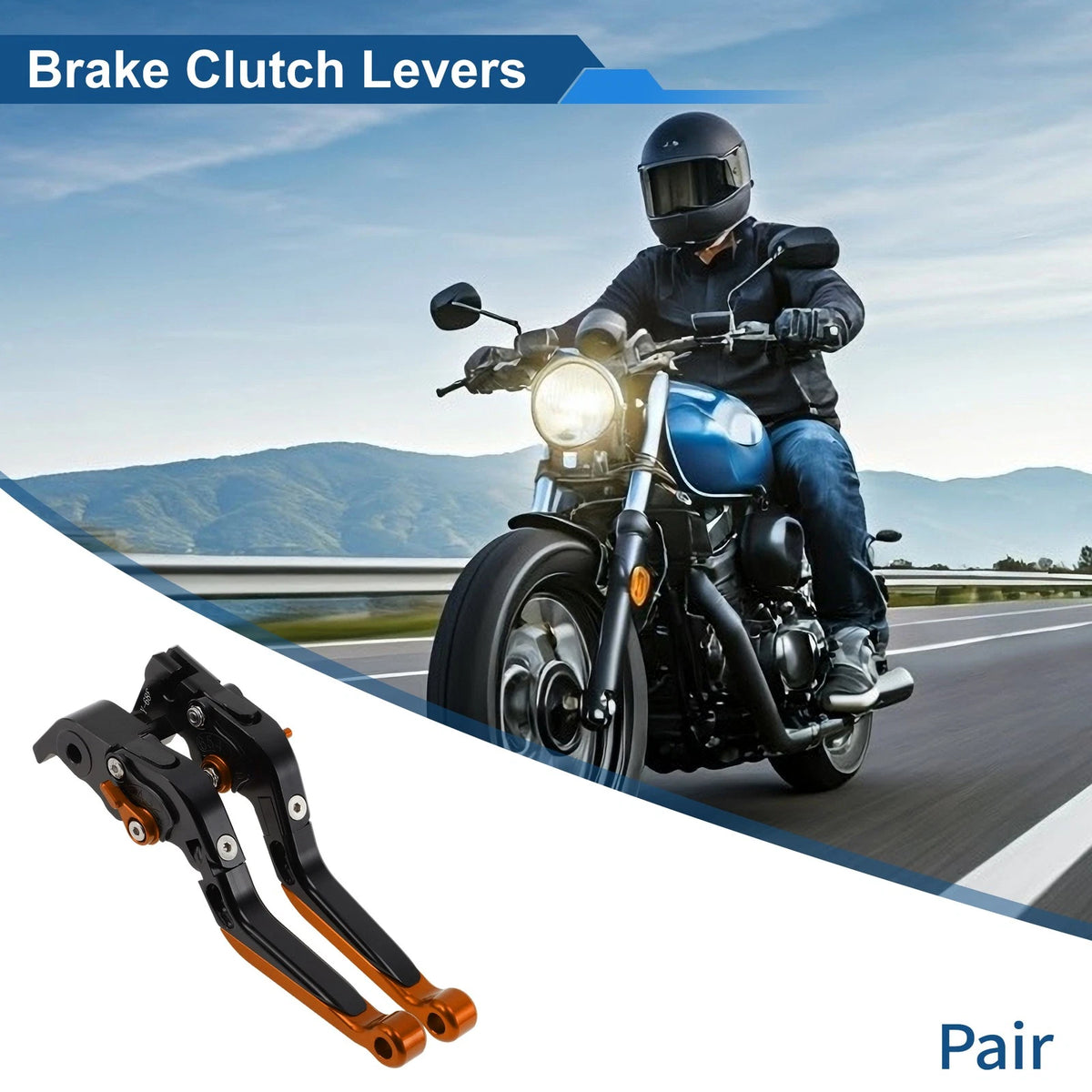 Short/Long Brake Clutch Levers for Yamaha YZF-R1 (2004–2008) Black/Orange