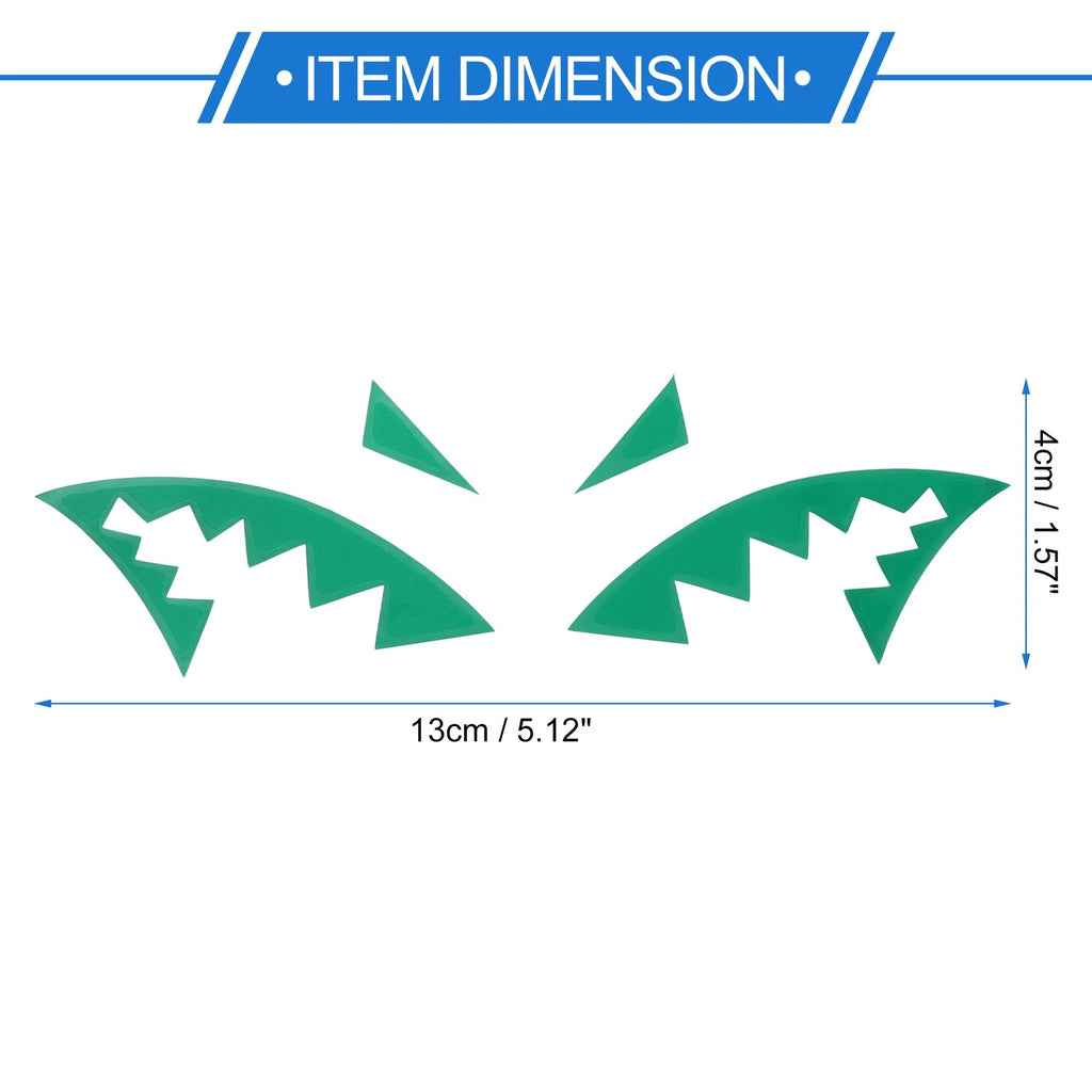 Reflective Bumper Decal for Universal Fit (Reflective Green Shark Mouth)