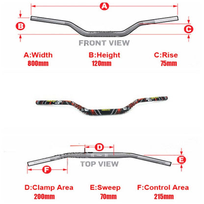 Black Handlebar with Grips for Dirt Pit Bike (28mm, 1-1/8")