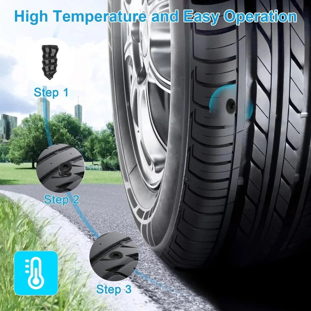 Tire Repair Kit for Roadside Use - Carbon Steel Rubber Seals