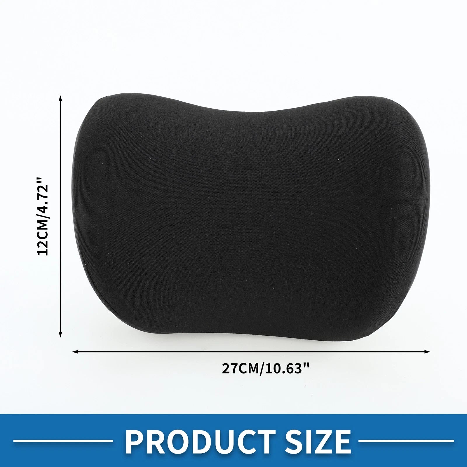 Neck Pillow for Car Seat Headrest (Polyester Memory Foam, Black)