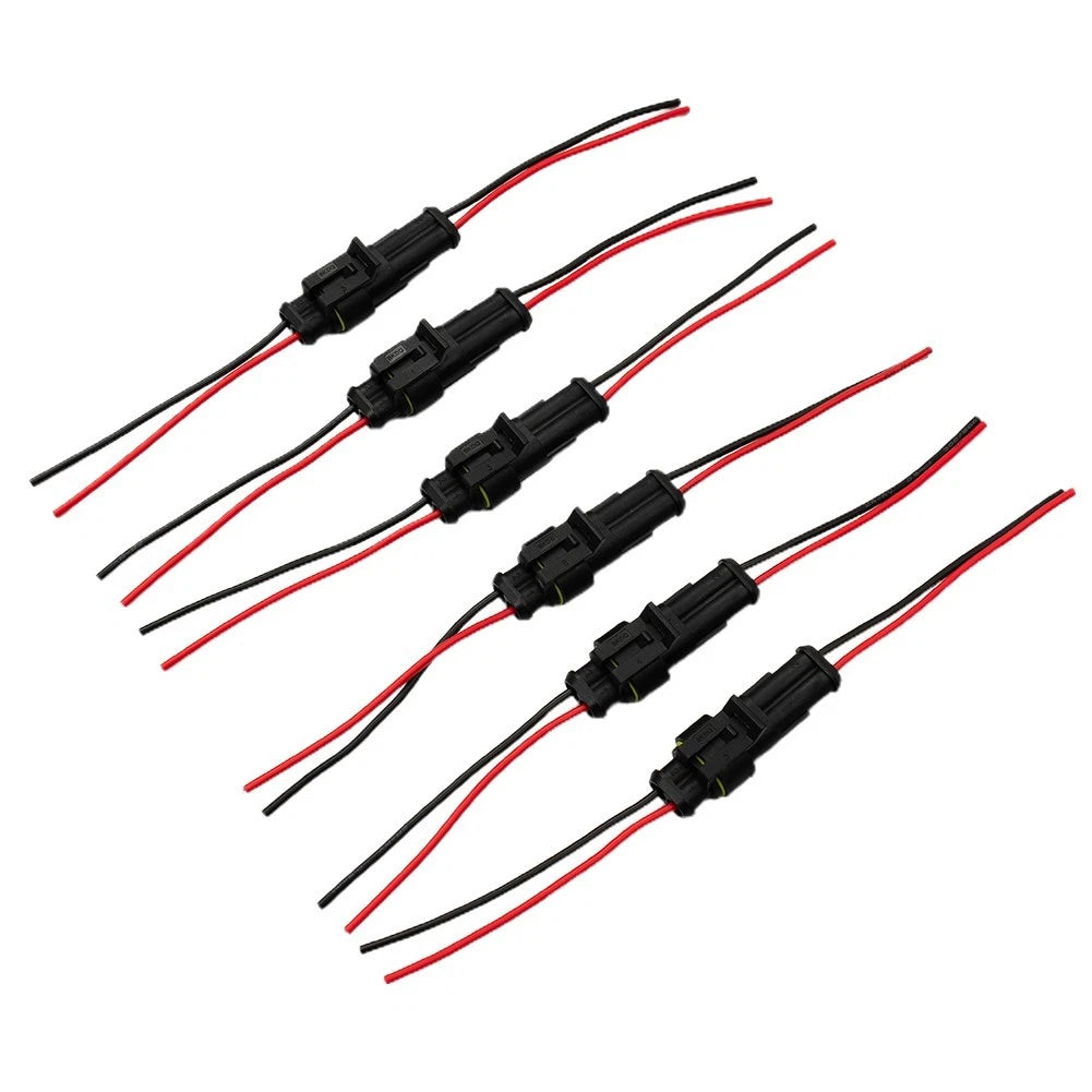 10pk Amp/Tyco 2Pin 12V Waterproof Wire Connector-Plug Kits