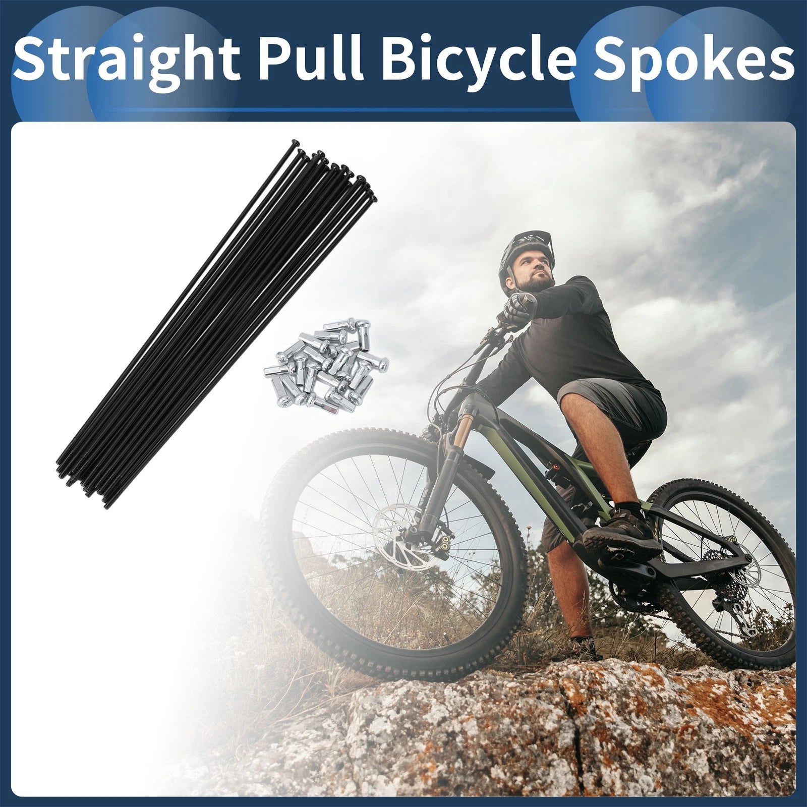 Straight Pull Bicycle Spokes 167mm Replacement for 14G Wheel Sets (20-Pack)
