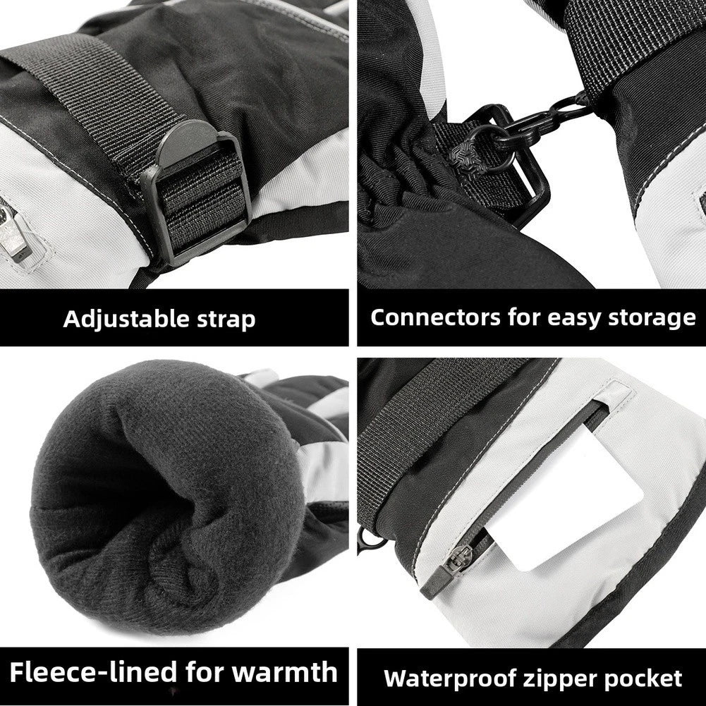 Water Resistant Windproof Ski Gloves for Men - Touchscreen Support