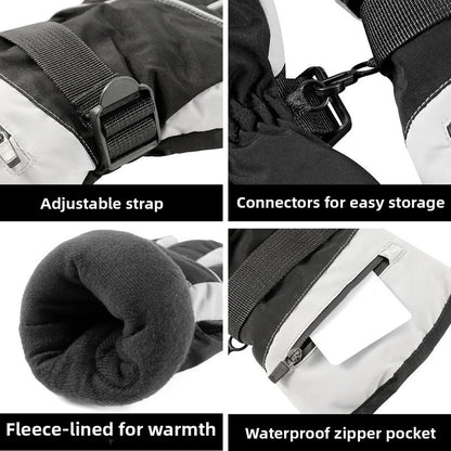 Water Resistant Windproof Ski Gloves for Men - Touchscreen Support