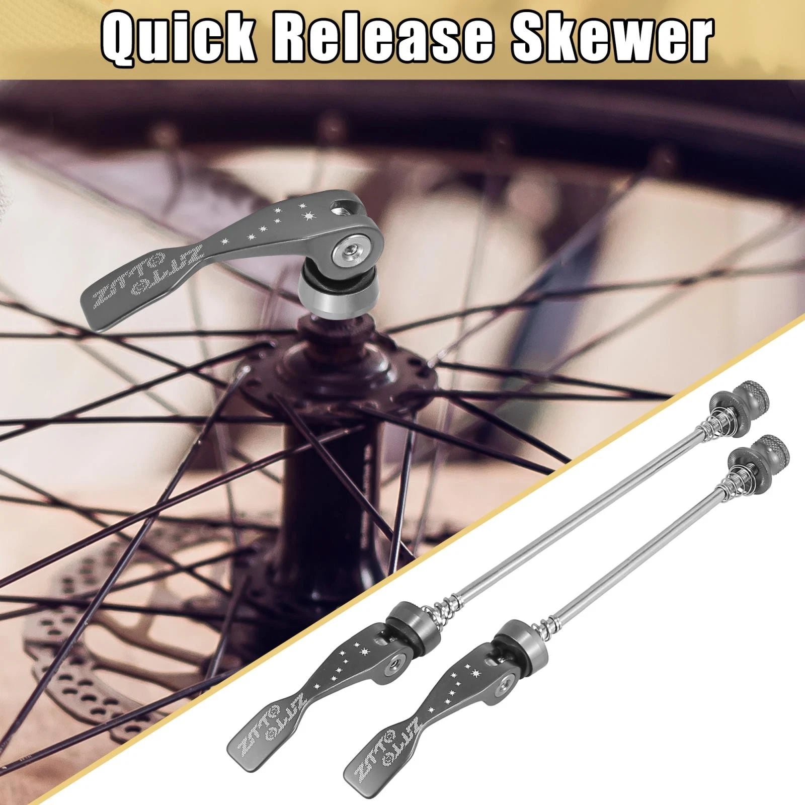 Quick Release Axle Skewer Set Front Rear for Bicycle MTB (Two Pack)
