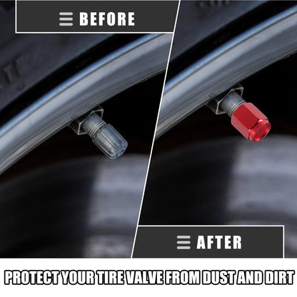 Tire Valve Stem Caps Replacement Set for Universal Car SUV Bike Aluminum Alloy