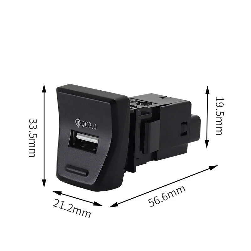 USB Adapter QC 3.0 Fast Charger Hub for Toyota RAV4 (2020–2022) LED