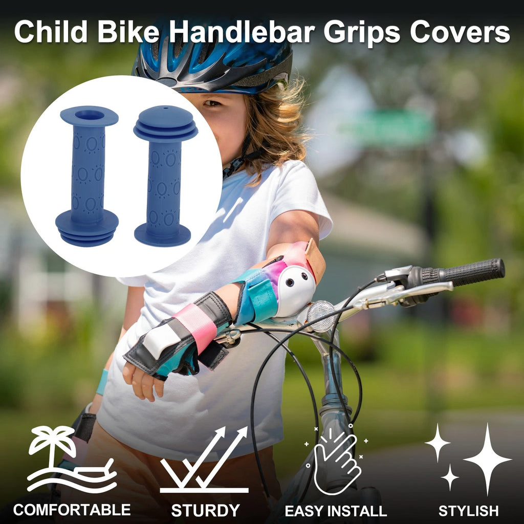 Bike Handlebar Grip Cover 105mm Soft End Grips Protector for MTB Blue (1 Pair)