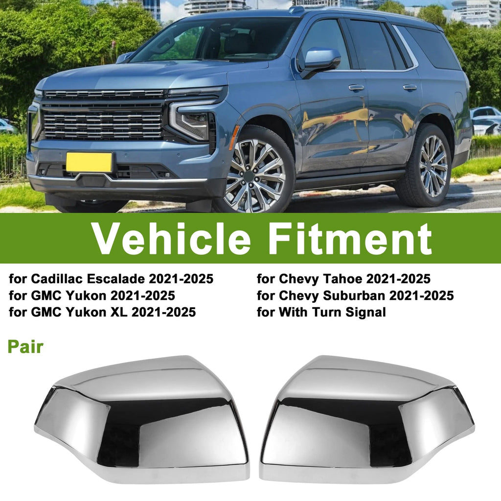 Left Right Side Mirror Cover Cap Replacement Pair for Cadillac Escalade (2021–2025)