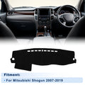Dash Cover Without HUD for Mitsubishi Shogun (2007–2019) Polyester Black